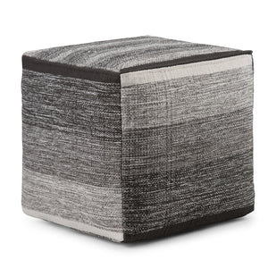 English Elm Naya Cube Pouf - Handcrafted Grey Melange Accent For Stylish Seating & Footstool In Any Room B136P159268