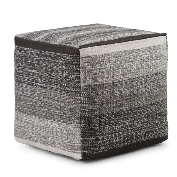 English Elm Naya Cube Pouf - Handcrafted Grey Melange Accent For Stylish Seating & Footstool In Any Room B136P159268