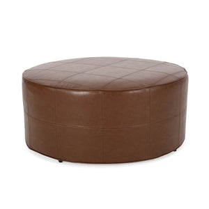 English Elm Ottoman Square Faux Leather Footrest with Rustic Grain Texture for Living Room 71832.00