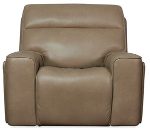 Hooker Furniture Riverton Semi-Aniline Leather Power Gliding Recliner With Adjustable Headrest, Lumbar & Cupholders SS708-PHLG1-086