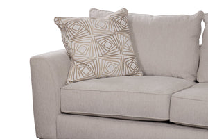 Porter Designs Porter Hawthorne Chenille Fabric Sofa - Elegant Cream Design With Geometric Pillows For Comfort Cream Fabric 01-207-01-6841