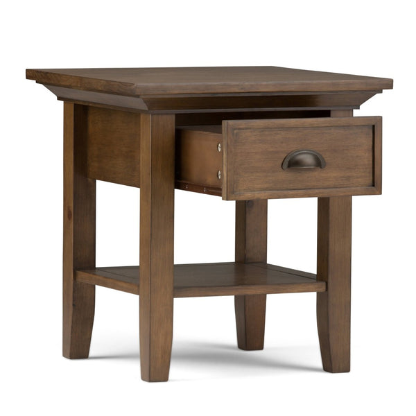 English Elm Redmond Rustic End Table - Charming Natural Aged Brown With Storage & Transitional Style Design B136P158101-GIGA
