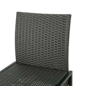 English Elm Christopher Knight Home® - CONWAY Outdoor Wicker Barstool Set of 2 – Powder-Coated Iron Frame, Weather-Resistant Poly Wicker, Stylish Grey 59002.00