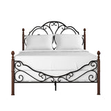 Homelegance By Top-Line Henri Graceful Scroll Bronze Iron Bed Cherry Iron