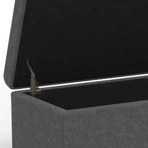 English Elm Avalon Extra Large Storage Ottoman Bench - Slate Grey Upholstered Seat With Hidden Compartment B136P158658