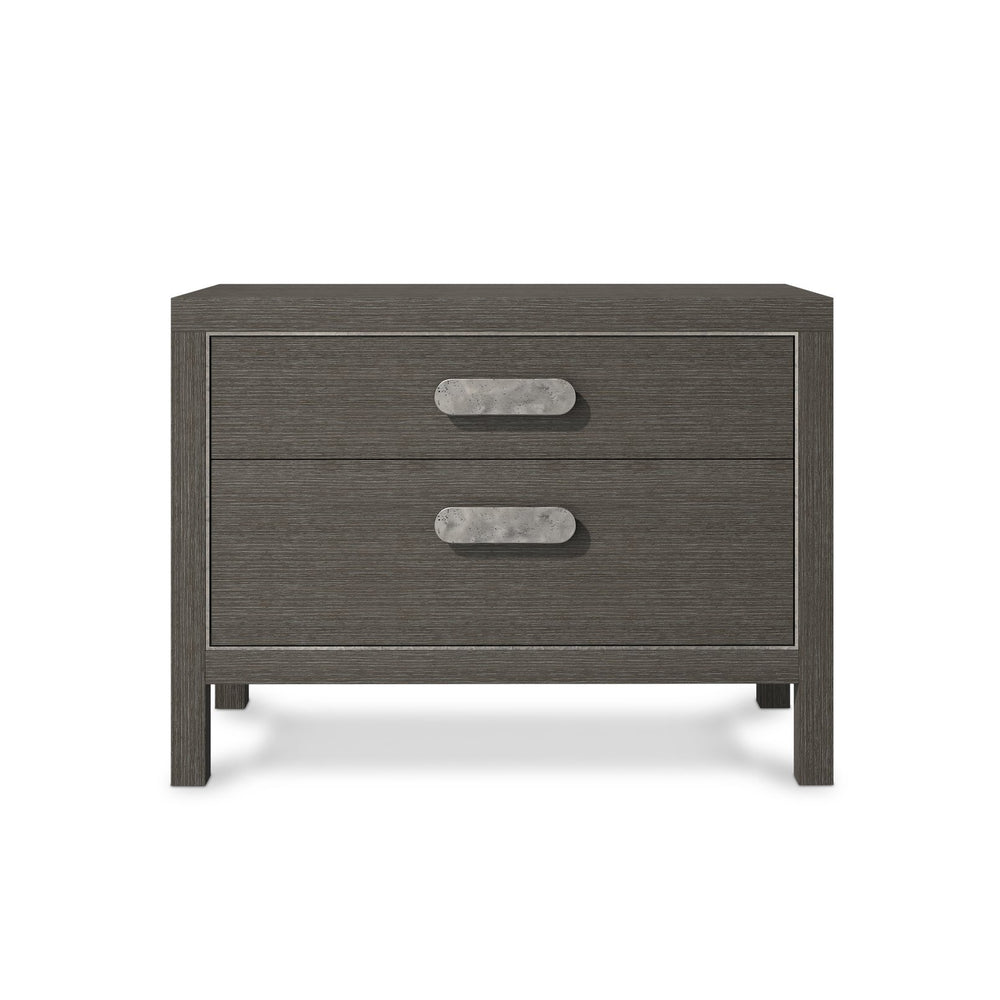 Bernhardt Bernhardt Prado Nightstand With Rustic-Modern Ash & Oak Veneer, Soft-Close Drawers And Usb Charging Porcini; Bright Graphite 38"W x 18"D x 28"H 324232B