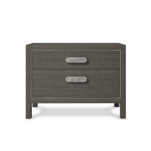 Bernhardt Bernhardt Prado Nightstand With Rustic-Modern Ash & Oak Veneer, Soft-Close Drawers And Usb Charging Porcini; Bright Graphite 38"W x 18"D x 28"H 324232B