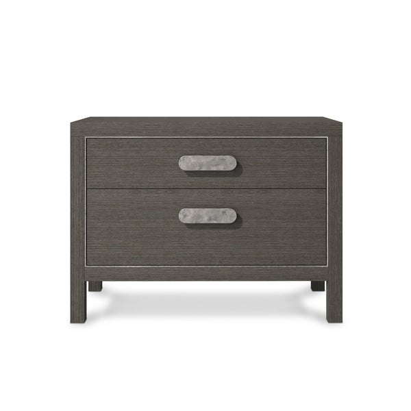 Bernhardt Bernhardt Prado Nightstand With Rustic-Modern Ash & Oak Veneer, Soft-Close Drawers And Usb Charging Porcini; Bright Graphite 38"W x 18"D x 28"H 324232B