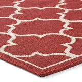 Christopher Knight Home® - Noble House - Thornhill Outdoor 3'3" X 5' Trefoil Area Rug, Red and Ivory