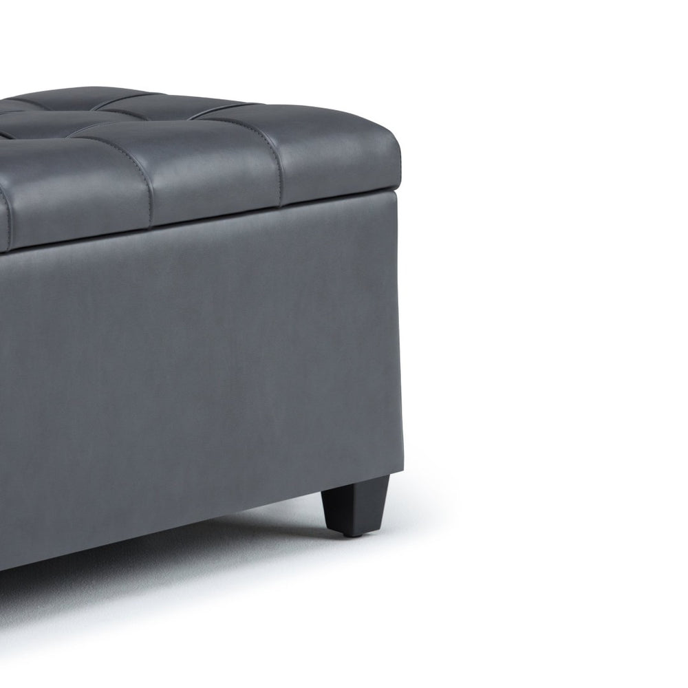 English Elm Sienna Storage Ottoman Bench In Stone Grey - Stylish Seating, Hidden Storage & Easy Care Design B136P159115-GIGA