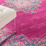 Nourison Passion PSN03 Machine Made Power-loomed Ornamental Border Indoor Only Bohemian Vintage Rug Fuchsia, Pink 100% Polypropylene 99446815118