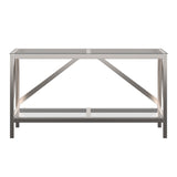 Homelegance By Top-Line Orsino Brushed Nickel TV Stand Nickel Metal