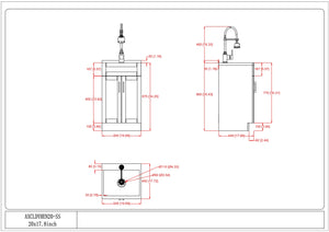 English Elm Hennessy - Stylish 20" Laundry Cabinet With Stainless Steel Sink & Chrome Faucet For Easy Cleaning B136P158796