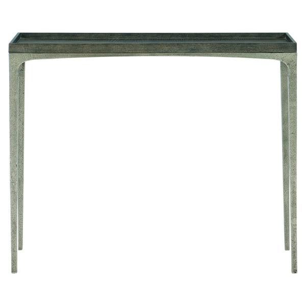 Bernhardt Bernhardt Linea Sofa Table With Cerused Charcoal Oak Top & Textured Graphite Aluminum Base, 36" 384912B