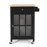 Christopher Knight Home® - Noble House - Maynard Contemporary Glass Paneled Kitchen Cart