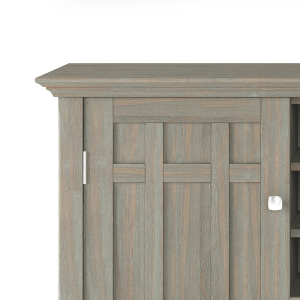 English Elm Bedford Sideboard Buffet & Wine Rack - Rustic Distressed Grey, Solid Wood, Multi-Functional Storage B136P158485