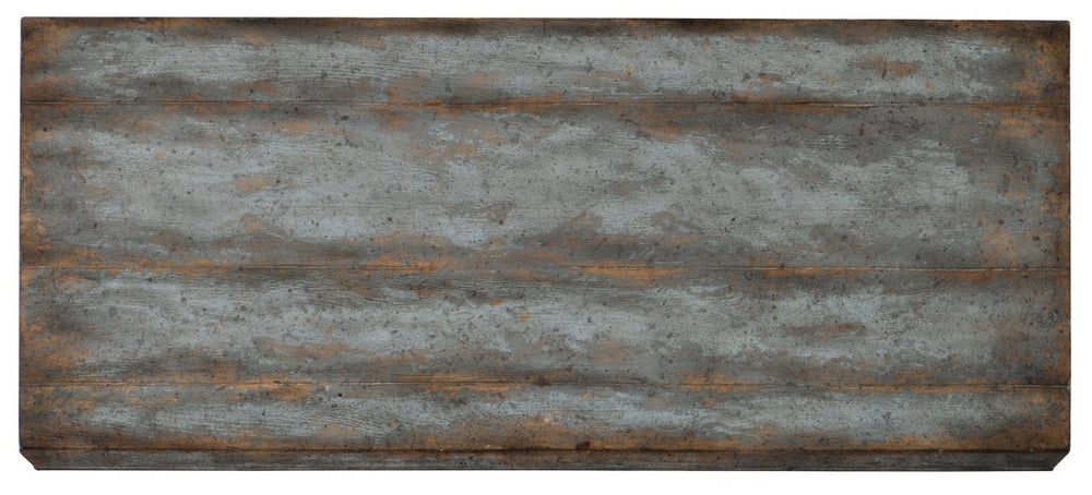 Hooker Furniture La Grange Lockhart Three-Drawer Chest In Blue Bonnet Finish — Pecky Hickory, Carved Vintage Charm, Storage 6960-50007-45