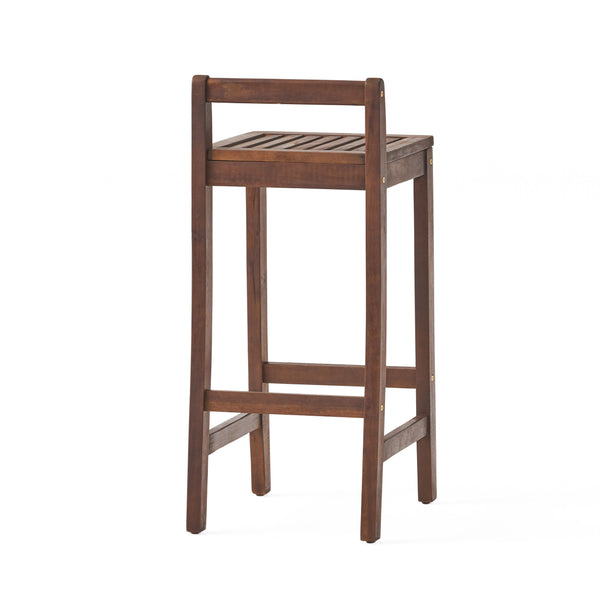 English Elm Christopher Knight Home® - RIVIERA KD Wood Barstool – Solid Acacia Brown Stool, 36.75" Seat Height, Durable Rustic Counter Seating 55135.00MAH