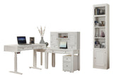 Boca Power Lift L Desk with Hutch File and Bookcase Cottage White BOC-6PC-LIFT-LDSK-H-F-BK Parker House