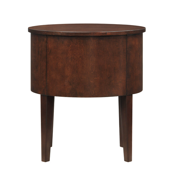 Homelegance By Top-Line Tallon 2-Drawer Oval Wood Accent Table Espresso Wood