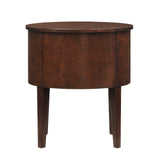 Homelegance By Top-Line Tallon 2-Drawer Oval Wood Accent Table Espresso Wood