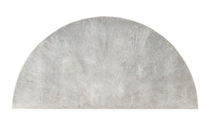 Hooker Furniture Melange Demilune Chest With Silver Leaf Finish — Transitional Oak Veneer Console With Adjustable Shelf And Twist Hardware 628-85656-95