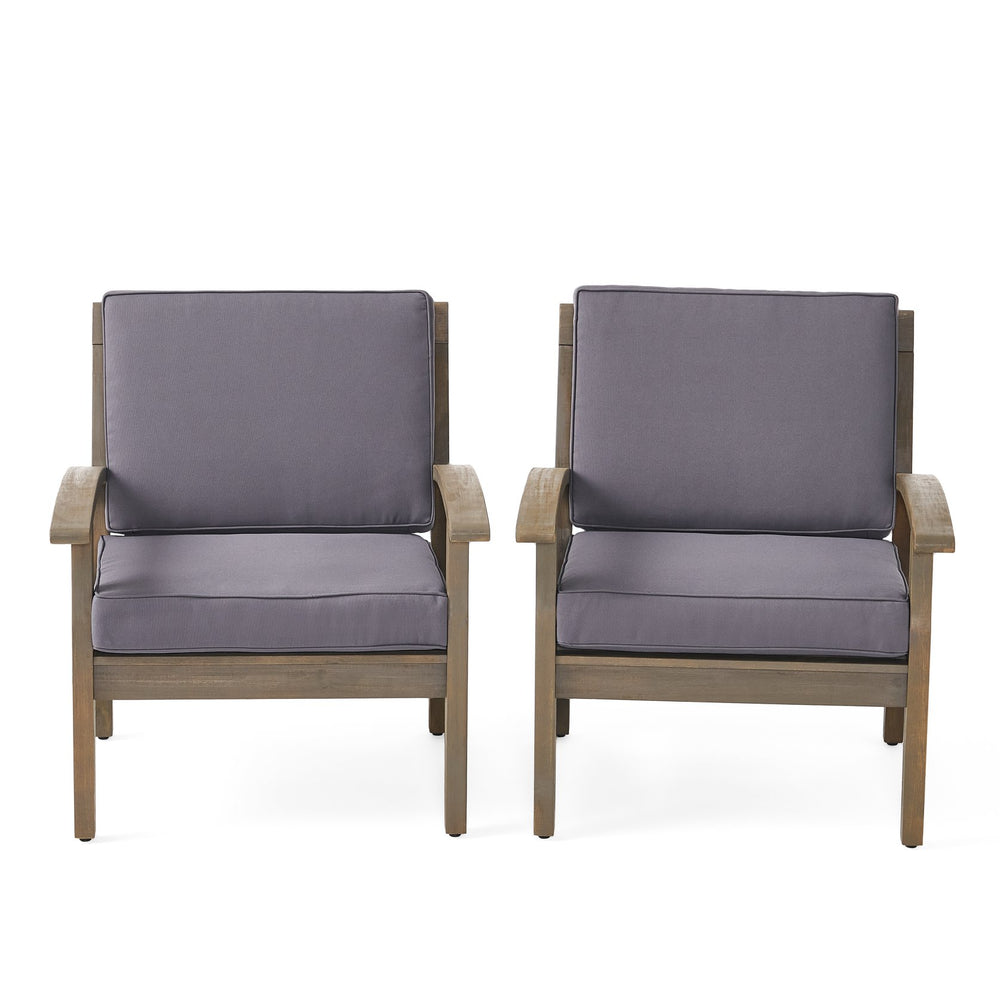 English Elm Christopher Knight Home® - Peyton Club Chair - Durable Acacia Wood Frame With Water-Resistant Cushions For Ultimate Outdoor Comfort 57973.00GRY