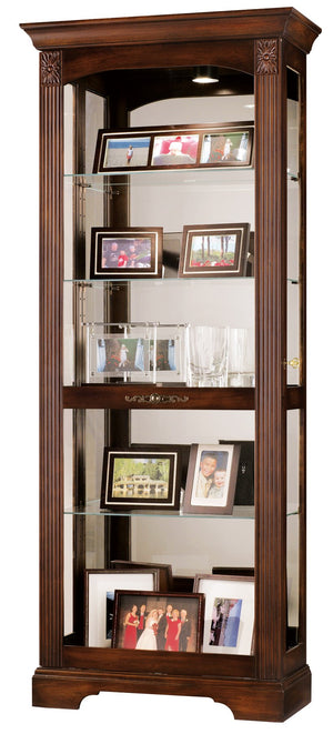 Hekman Furniture 680420 Howard Miller Lighted Curio Cabinet – Elegant Display With Adjustable Glass Shelves & Locking Door Hampton Cherry Ricardo Curio Cabinet 680420