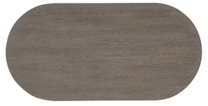 Hooker Furniture Modern Mood Oval Nightstand With Floating Metal Base, Quartersawn Oak Veneer, Soft-Close Doors, Cable Management Medium Brown 6850-90317-89