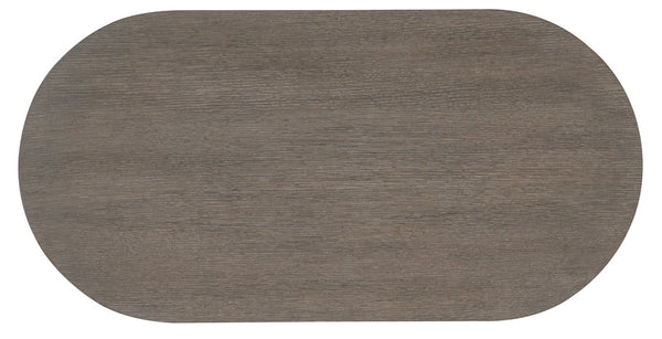 Hooker Furniture Modern Mood Oval Nightstand With Floating Metal Base, Quartersawn Oak Veneer, Soft-Close Doors, Cable Management Medium Brown 6850-90317-89