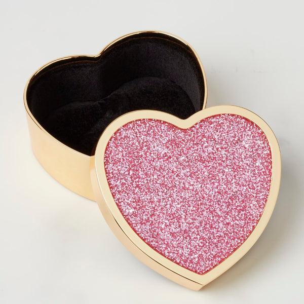 Lenox Kate Spade Sitting Pretty Pink Glitter Heart Box Pink, PINK METAL 897453