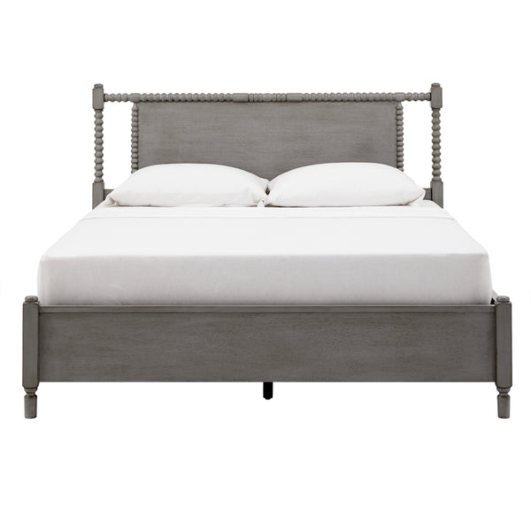 Homelegance By Top-Line Remi Antique Finish Beaded Wood Platform Bed Grey Wood