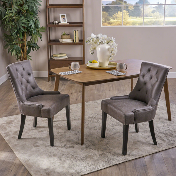 English Elm Christopher Knight Home® - Cheney Dining Chair Set Of 2 - Stylish Slate Microfiber For Modern Comfort & Timeless Elegance 54181.00MFSLAT