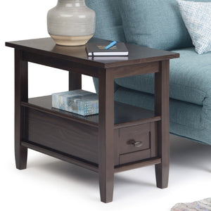 English Elm Warm Solid Wood 14" Transitional Narrow Side Table In Tobacco Brown - Stylish, Space-Saving Design! B136P159662-GIGA