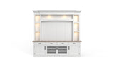 Americana Modern - Cotton 92 In. TV Console with Hutch Back Panel and LED Lights