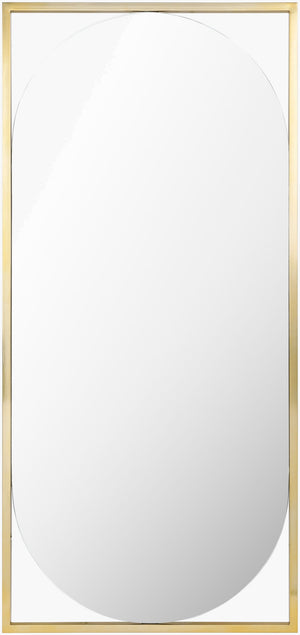 Surya Qayanat Oversized 75"H Metal Full Length Mirror - Versatile Design For Modern Spaces & Glamour Frame, Gold Iron Qay001-7535