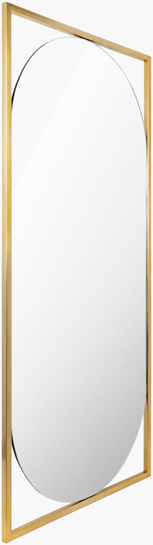 Surya Qayanat Oversized 75"H Metal Full Length Mirror - Versatile Design For Modern Spaces & Glamour Frame, Gold Iron Qay001-7535