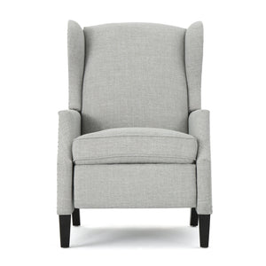 English Elm Christopher Knight Home® - Pushback Recliner Chair with Nailhead Trim and Wingback Design, Plush Fabric Comfort for Living Rooms Grey 60760.00GRYMOSS