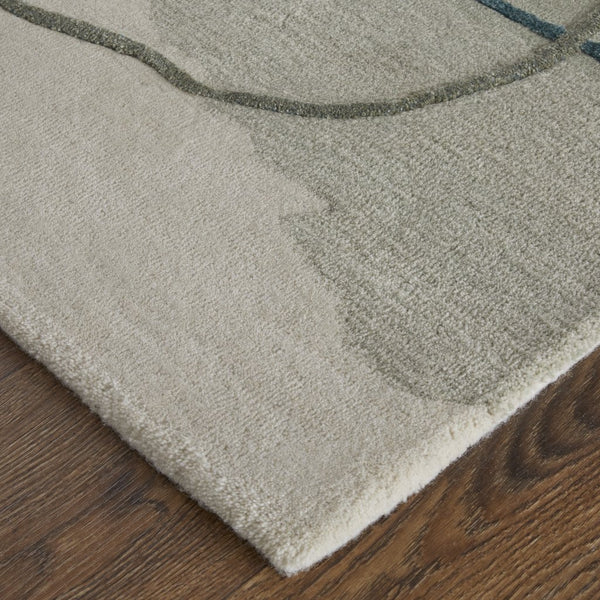 Feizy Rugs Anya Modern Watercolor-inspired Hand-tufted Wool And Viscose Rug For Contemporary Spaces Blue,Gray,Ivory Wool,Viscose Any8885fblugrne10