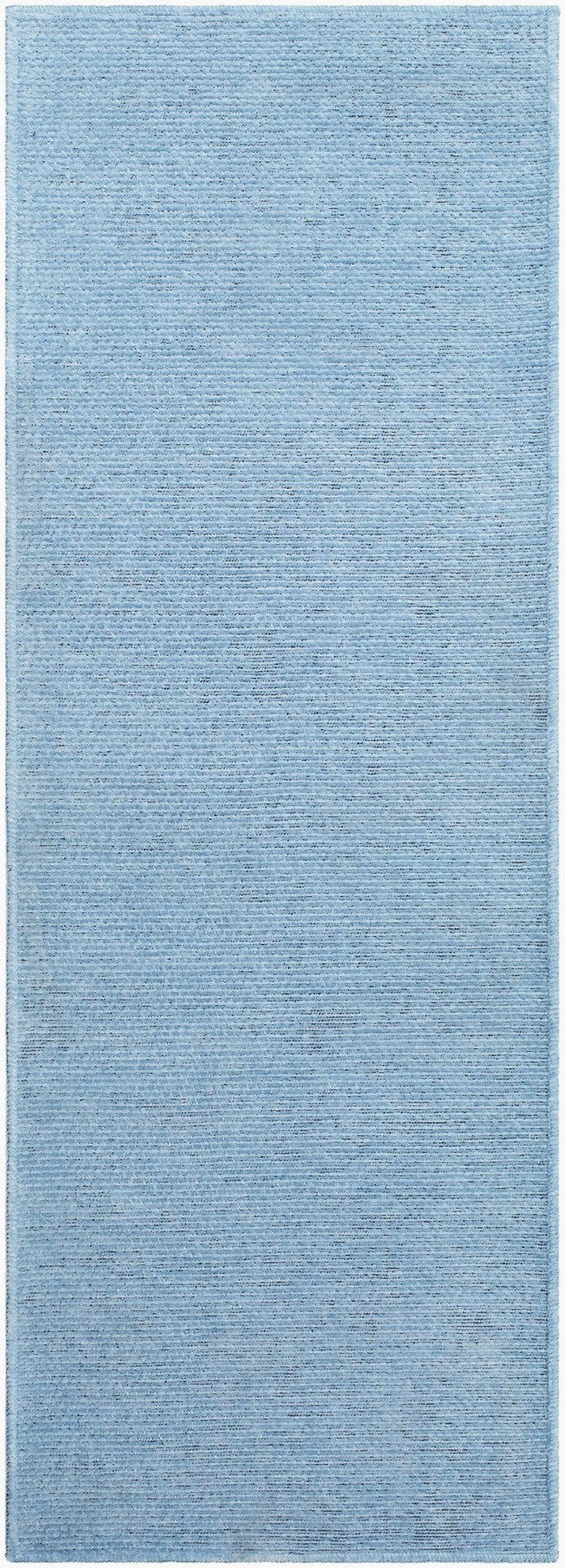 Livabliss Quebec Chenille Polyester Runner Rug Soft Low Pile for Hallway or Entryway Pale Blue, Ligh 2'7" x 10' QBC2304-2710