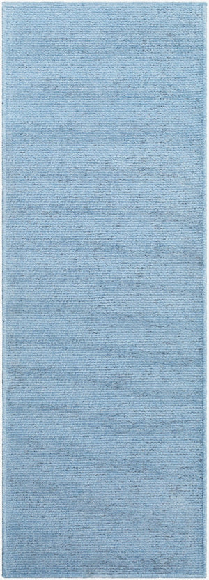Livabliss Quebec Chenille Polyester Runner Rug Soft Low Pile for Hallway or Entryway Pale Blue, Ligh 2'7" x 10' QBC2304-2710