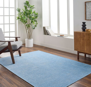 Livabliss Quebec Chenille Polyester Runner Rug Soft Low Pile for Hallway or Entryway Pale Blue, Ligh 9'2" x 12' QBC2304-9212
