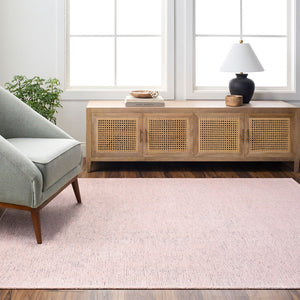Livabliss Quebec Chenille Polyester Machine Woven Rug Soft Low Pile for Living or Bedroom Dusty Pink 6'7" x 9' QBC2305-679