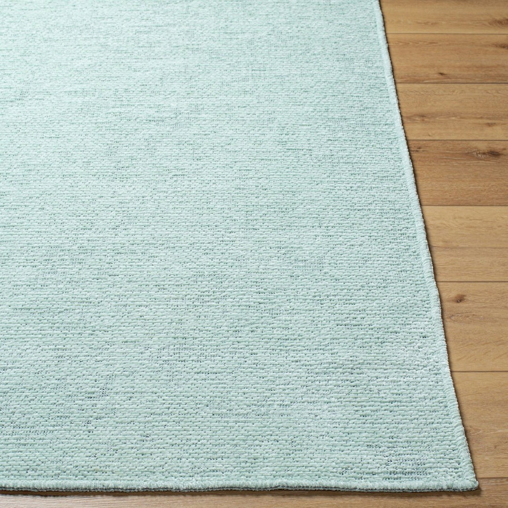 Livabliss Quebec Chenille Polyester Runner Rug Soft Low Pile Hallway Entryway Machine Woven Turkey Seafoam 9'2" x 12' QBC2307-9212