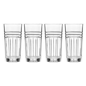 Lenox Reed and Barton Tempo Highball Glasses, Set of 4 Clear, NO COLOR GLASS,CRYSTAL 895180