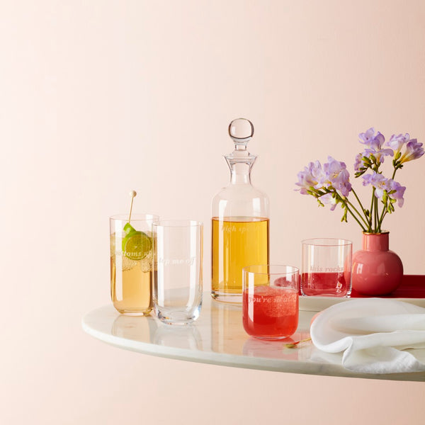 Lenox Kate Spade Bottoms Up & Top Me Off Hiball Glasses, Set of 2 Clear, NO COLOR GLASS,CRYSTAL 897455