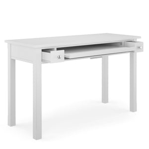 English Elm Avalon White Writing Desk - Handcrafted Solid Wood With Storage For Home Office & Study Space B136P158448