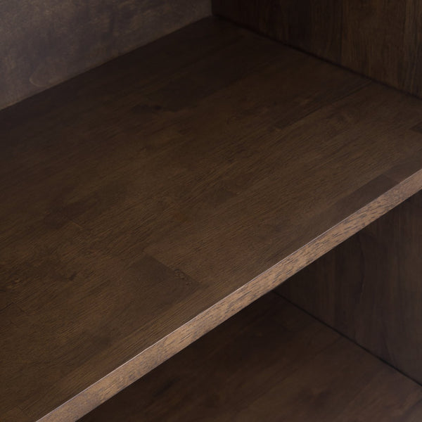 English Elm Banting Mid-Century Modern Bookcase – Walnut Brown With Metal Frame, Adjustable Shelves & Drawers B136P158465