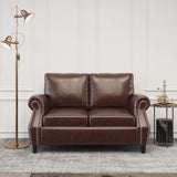 Christopher Knight Home® - Noble House - Lawton Contemporary Faux Leather Loveseat with Nailhead Trim