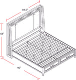 Parker House Americana Modern Bedroom King Shelter Bed 2 Nightstands Dresser With Mirror And Chest White Poplar Solid,Birch Veneers Bame-6pc-1266-dmn2c